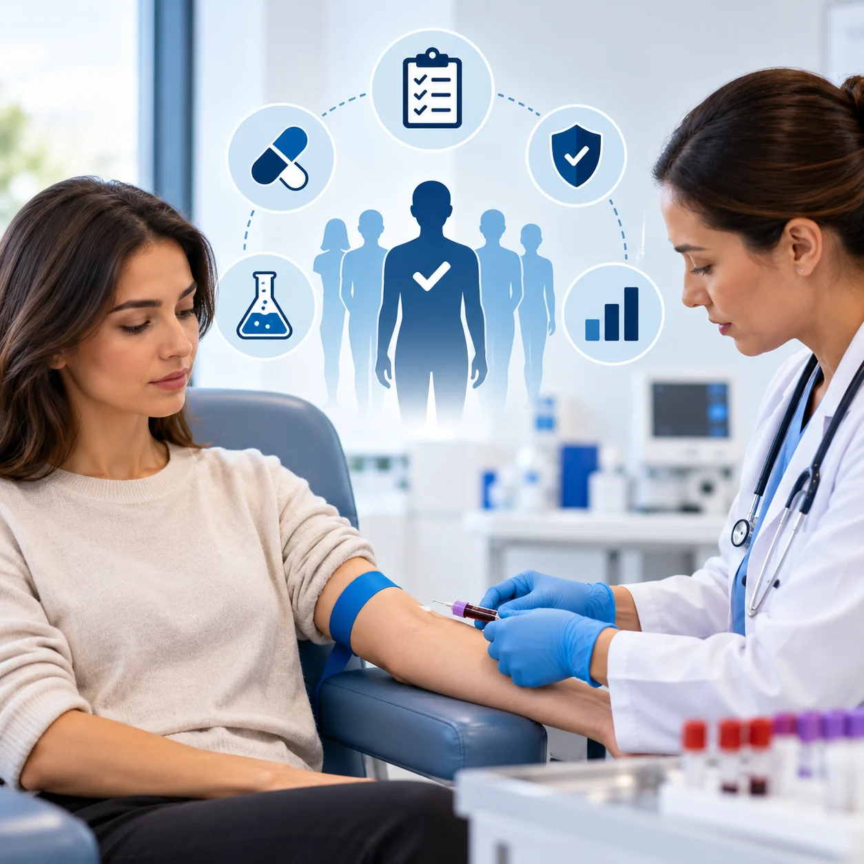 Patient talking with a provider